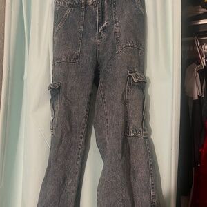 Denim cargo pants